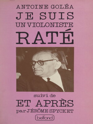 cover image of Je suis un violoniste raté